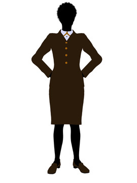 非洲裔女性辦公室插圖剪影