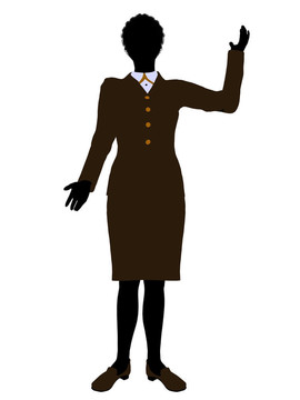 非洲裔女性辦公室插圖剪影