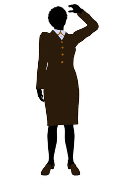 非洲裔女性辦公室插圖剪影