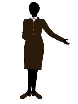 非洲裔女性辦公室插圖剪影