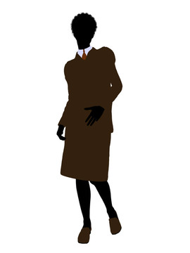 非洲裔女性辦公室插圖剪影