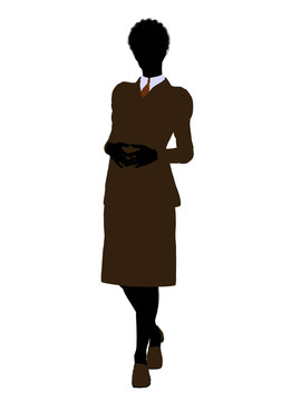 非洲裔女性辦公室插圖剪影