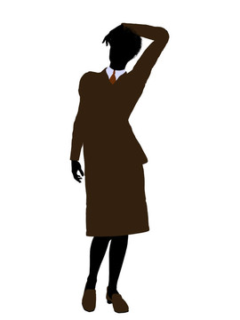 非洲裔女性辦公室插圖剪影