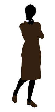 非洲裔女性辦公室插圖剪影
