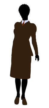 非洲裔女性辦公室插圖剪影