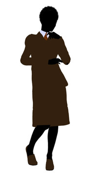 非洲裔女性辦公室插圖剪影