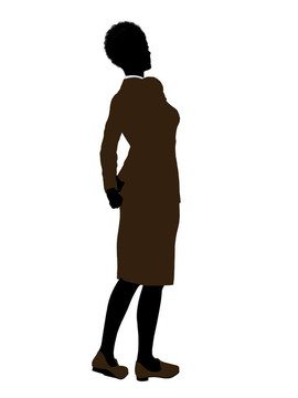 非洲裔女性辦公室插圖剪影
