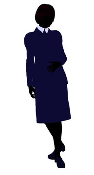 女性辦公室插圖剪影