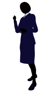 女性辦公室插圖剪影