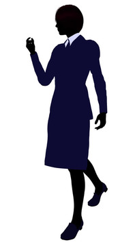 女性辦公室插圖剪影