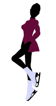 女性溜冰的剪影