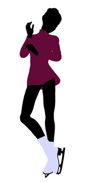 女性溜冰的剪影