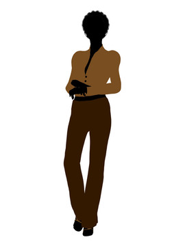 非洲裔女性辦公室插圖剪影