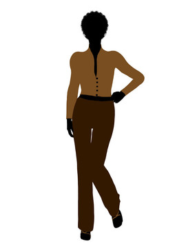非洲裔女性辦公室插圖剪影