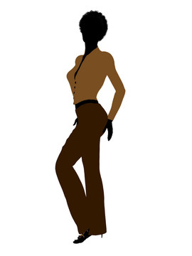 非洲裔女性辦公室插圖剪影