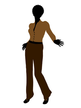 非洲裔女性辦公室插圖剪影
