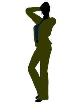 女性辦公室插圖剪影