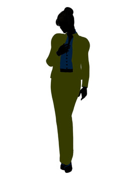 女性辦公室插圖剪影