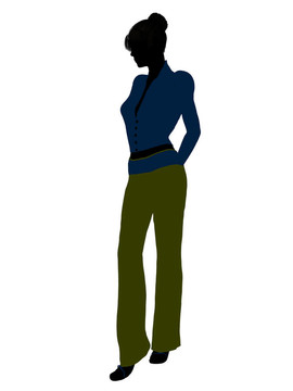 女性辦公室插圖剪影