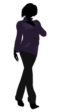 休閑女人插圖剪影
