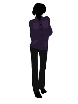 休閑女人插圖剪影