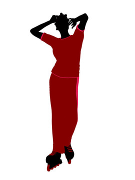 非裔美國(guó)女性溜冰的剪影