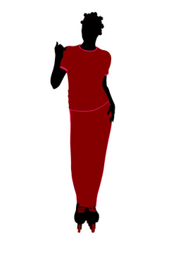 非裔美國(guó)女性溜冰的剪影