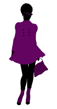 非洲裔美國(guó)商店女孩剪影