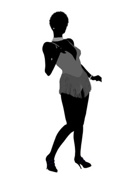 非洲裔美國(guó)人的Showgirl剪影