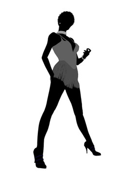 非洲裔美國人的Showgirl剪影
