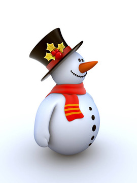 雪人孤立冬季系列