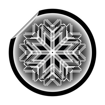 白色背景上的雪花貼紙14