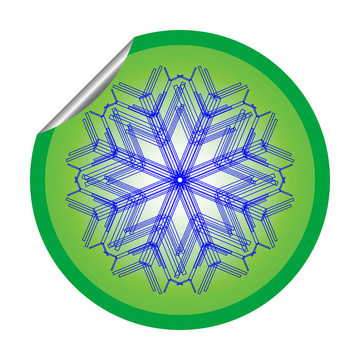 白色背景上的雪花貼紙6
