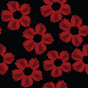 紅色花卉圖案
