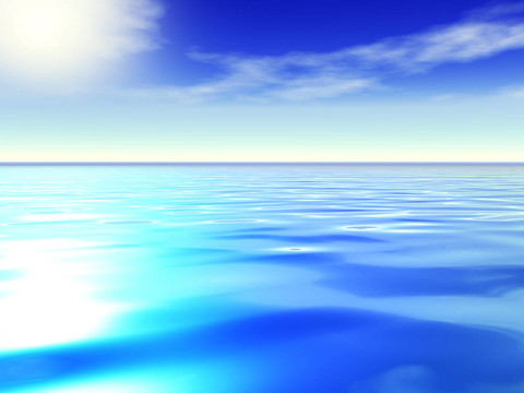 海洋和藍天。
