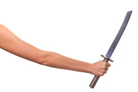 女人手與劍。