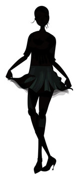 舞蹈女孩剪影
