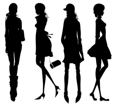 時(shí)尚女孩的剪影