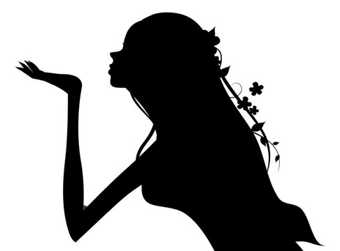 女孩的剪影