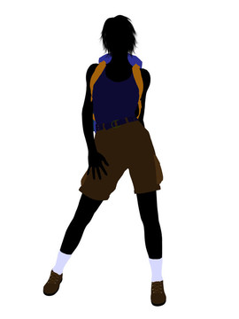 女孩Hiker Silhouette