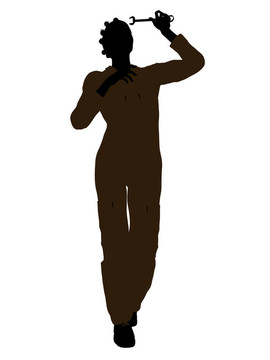 女性非洲裔美國(guó)人機(jī)械剪影
