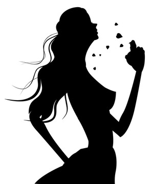 女人剪影和香水