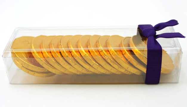 巧克力金幣的禮品盒