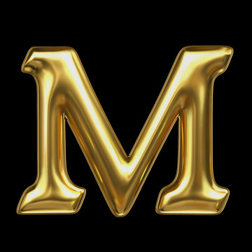 黃金金屬字母M