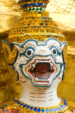 曼谷在Wat Phra Kaeo哈奴曼形象