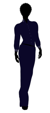 非洲裔女性辦公室插圖剪影