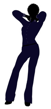 非洲裔女性辦公室插圖剪影