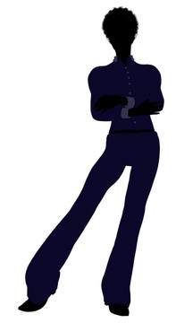非洲裔女性辦公室插圖剪影