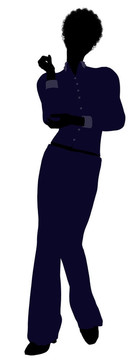 非洲裔女性辦公室插圖剪影