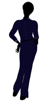 非洲裔女性辦公室插圖剪影